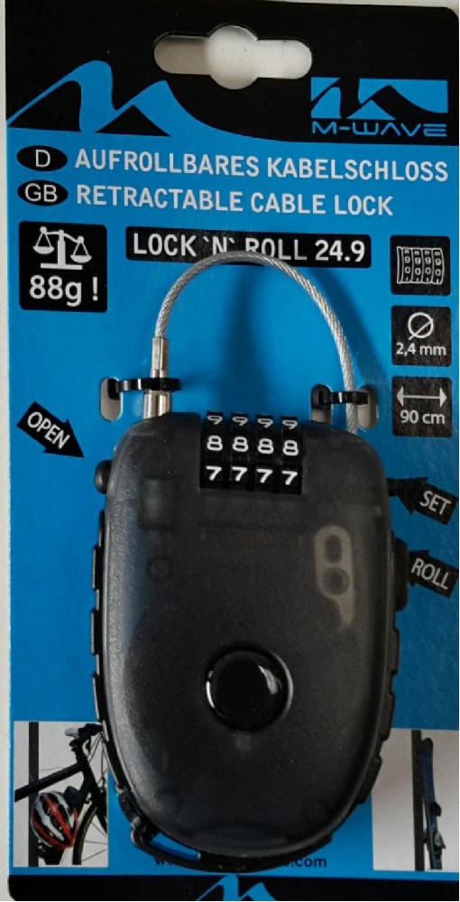 zámek MX1 lanko 650x8mm kódový